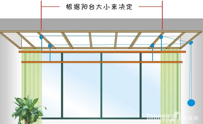 手搖晾衣架安裝指導(dǎo)圖