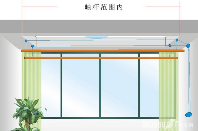 手搖晾衣架安裝施工圖